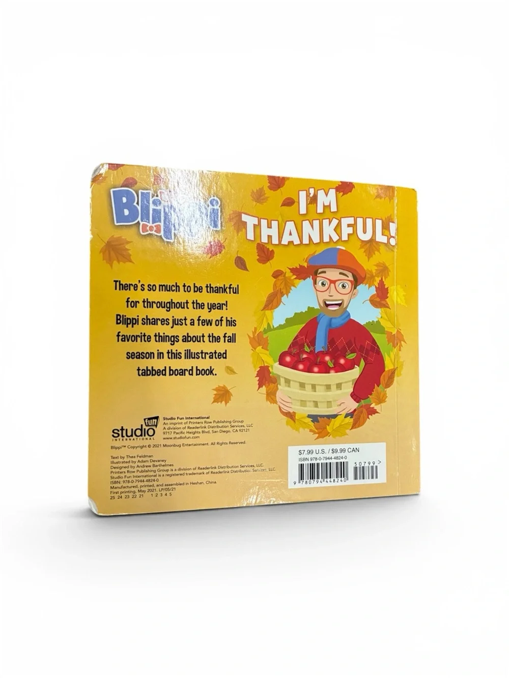 I'm Thankful! Board Book - Colorful Fall Design